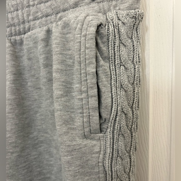 Grey Sweatpants with Knitted Detail on Sides, Sz M - Picture 2 of 6